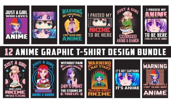 Anime Graphic T Shirt Design Bundle: Your Next Creative Asset