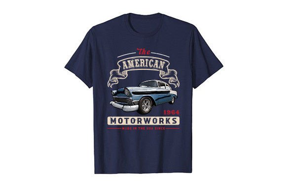 Car T-shirt Design Vector Graphic Shirt: A Bold American Aesthetic