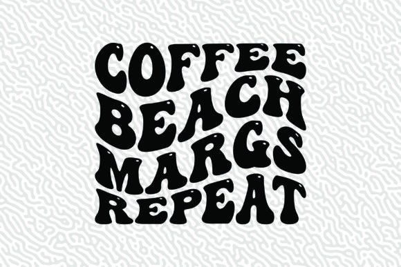 Coffee Beach Margs Repeat Groovy Graphic: A Groovy Design Asset