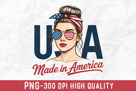 Show Your Patriotic Style with This USA Made in America Woman Graphic