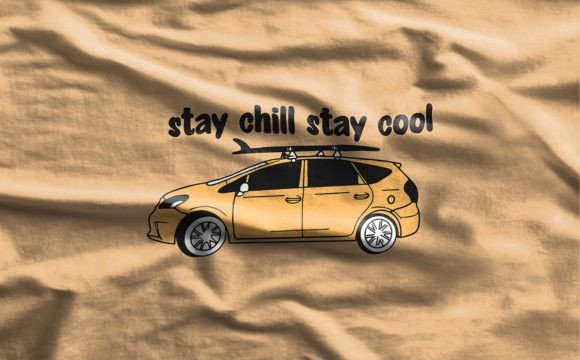 The Retro Cool of the Car Surf Board Tee Graphic