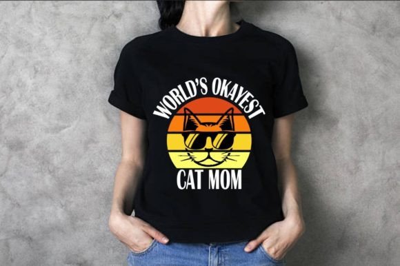 World's Okayest Cat Mom Graphic Design: A Playful Take on Real-Life Pet Parenting